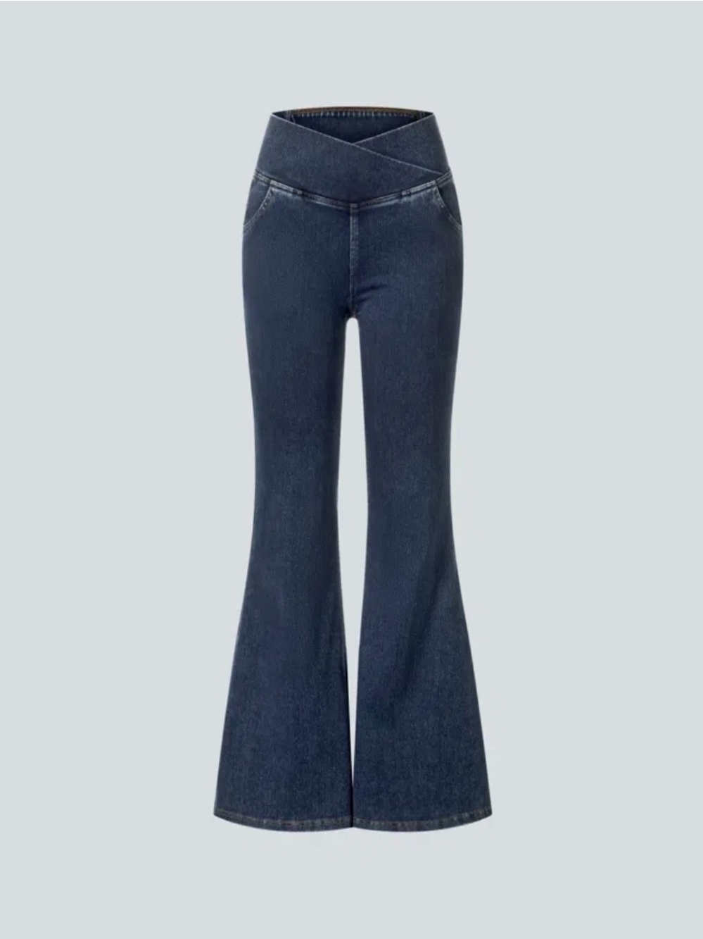 NWT Halara Flex Crossover Waist Casual Flare Denim Jeans M Petite